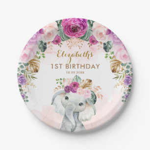 Boho Elephant Wild One Birthday Baby shower Papieren Bordje
