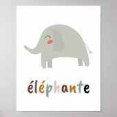 Boho éléphante Nursery Room Art Poster (Voorkant)