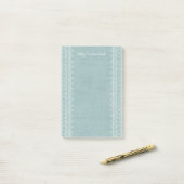 Boho Embroidery Tribal Pattern Post-its - Blauwgro Post-it® Notes (Op bureau)
