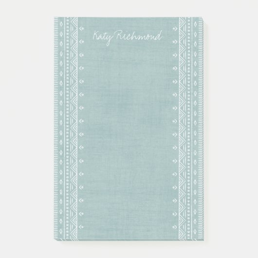 Boho Embroidery Tribal Pattern Post-its - Blauwgro Post-it® Notes (Voorkant)