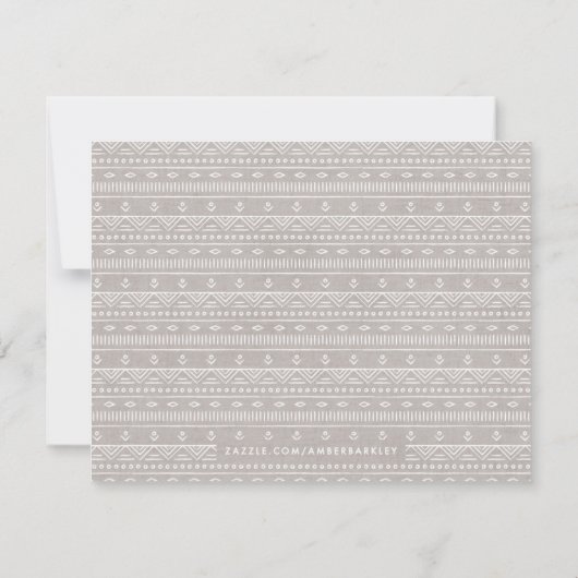 Boho Embroidery Tribal Pattern Stationery - Grey (Achterkant)