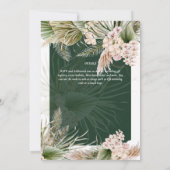 BOHO Emerald Green Pampas Grass Peach Wedding (Achterkant)