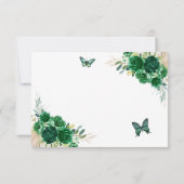 Boho Emerald Groen Prinses Quinceañera Bedankkaart (Achterkant)