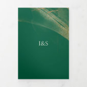 Boho Emerald Rose Complete Wedding Tri-Fold Invita (Page de couverture)