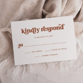 Boho en Retro Terracotta en White RSVP Kaartje