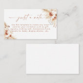 Boho Enclosure Kaart | Terracotta Just A Note Kaar (Voorkant / Achterkant)