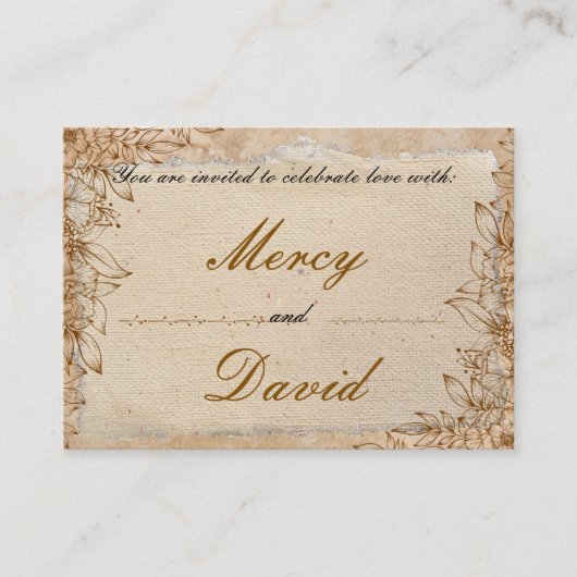 Boho Engagement Invitation Card (Devant)
