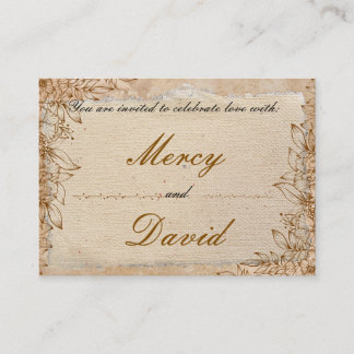 Boho Engagement Invitation Card Informatiekaartje