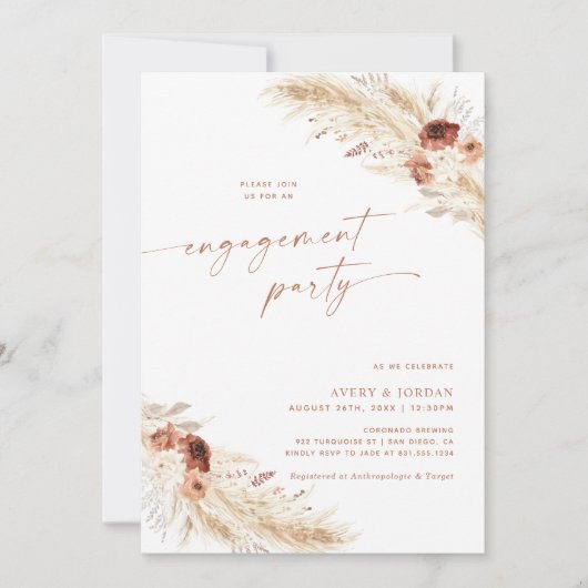 Boho Engagement Partie Invitation Couples Douche I (Devant)