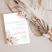 Boho Engagement Party Dusty Blue & Ivory Floral Kaart