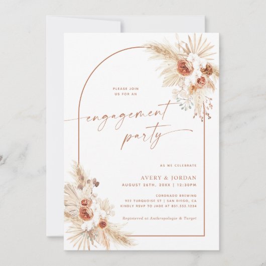Boho Engagement Party nodigt uit | Kaart voor stel (Voorkant)
