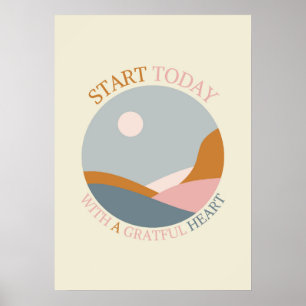Boho Erkenningscitaat – Start Vandaag met een Dank Poster