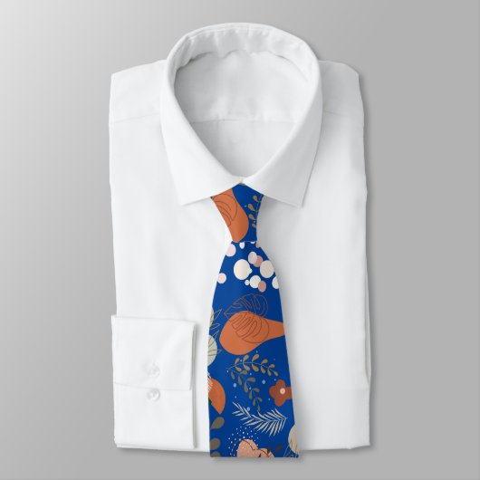 BOHO esthetisch patroon A10 blauw BG Stropdas (Gebonden)