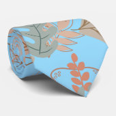 BOHO esthetisch patroon A11 L blauw BG Stropdas (Opgerold)