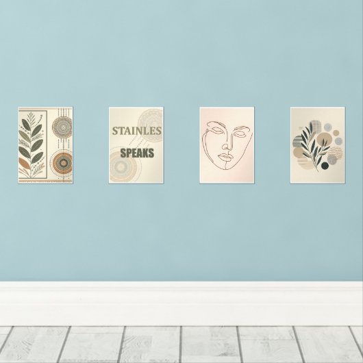 Boho Esthetische Lijst Set - Minimale Print Set (Houten vloer)