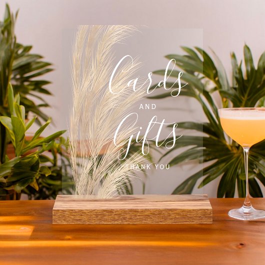 Boho été pampas herbe mariage Carte cadeaux