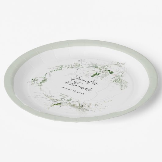 Boho Etheral Greenery Simple Botanical Papieren Bordje (Gekanteld)