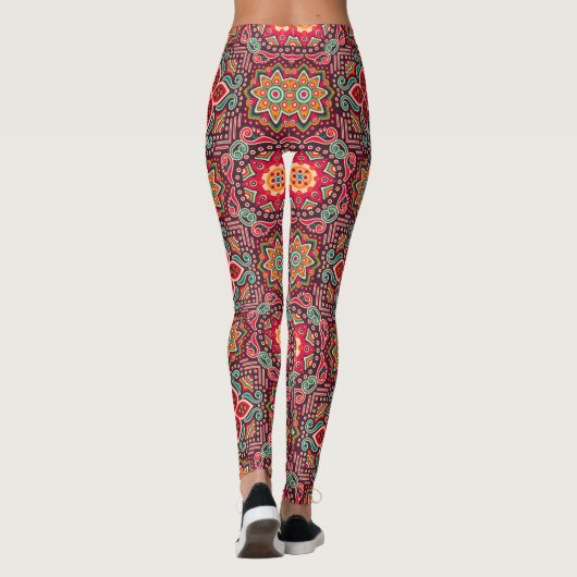 Boho Ethnic Pattern Leggings (Achterkant)