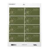 Boho + Étiquette d'adresse de retour de fleur sauv (Feuille entière)