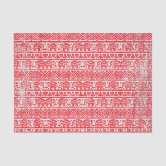 Boho etnisch olifantenpatroon tissuepapier (Voorkant)