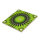 Boho Etnische Lime Groen Zwart Geometrisch Patroon Tegeltje (Zijkant)