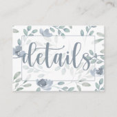 Boho Eucalyptus Bloemen Stoffig Blauw Bruiloft Det Informatiekaartje (Voorkant)
