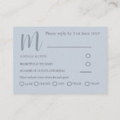 Boho Eucalyptus Bloemen Stoffig Blauw RSVP Bruilof Informatiekaartje (Achterkant)