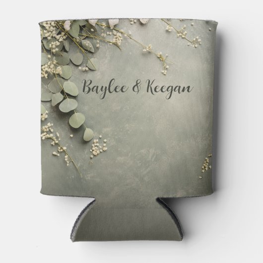 Boho Eucalyptus en Baby Breath Sage Koelbox Blikjeskoeler (Voorkant)