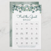 Boho Eucalyptus Feuille Baby shower Bingo Jeu (Devant / Derrière)