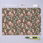 Boho Eucalyptus Forest Mushrooms Donker Bruin Tissuepapier (Craft)