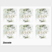 Boho eucalyptus gouden letters Baby shower sticker (Vel)