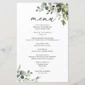 Boho Eucalyptus Green Menu Mariage simple (Dos)