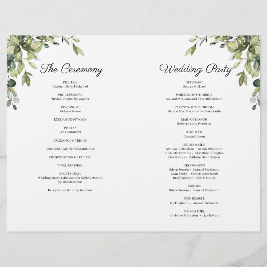 Boho Eucalyptus Green Programme Géométrique Or (Dos)