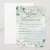 Boho Eucalyptus Greenery Foliage Faux Gold Lijst Advieskaart (Voorkant / Achterkant)
