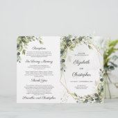 Boho Eucalyptus Greenery Gold Geometric Program (Staand voorkant)