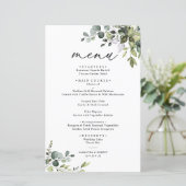 Boho Eucalyptus Greenery Simple Wedding Menu (Staand voorkant)