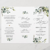 Boho Eucalyptus Greenery Wedding Ceremony Program (Voorkant)