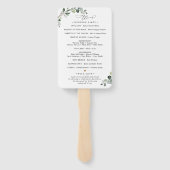 Boho Eucalyptus Greenery Wedding Ceremony Program Handwaaier (Achterkant)