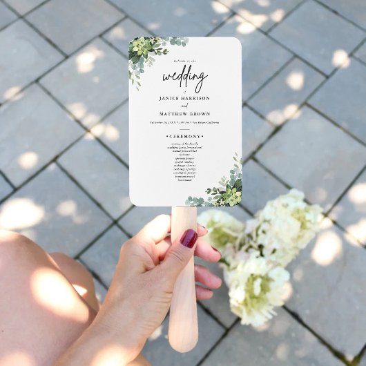 Boho Eucalyptus Greenery Wedding Ceremony Program  Handwaaier