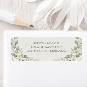 Boho Eucalyptus Groen Baby Shower Retouradres Etiket