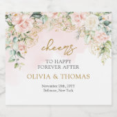 Boho eucalyptus groen blad gouden ovale boog likeurfles etiket (Enkel label)