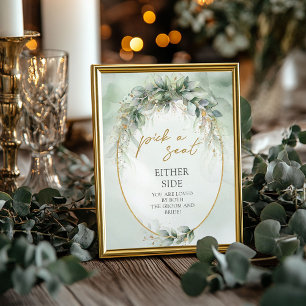 Boho eucalyptus groen Kies een stoel aan weerszijd Poster