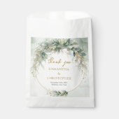 Boho Eucalyptus groen takken faux goud lijst Bedankzakje (Voorkant)