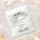 Boho Eucalyptus groen takken gouden schitteringen Bedankzakje (Geknipt)