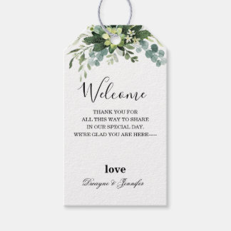 Boho Eucalyptus Groene Zomer Bruiloft Cadeaulabel