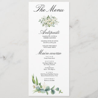 Boho Eucalyptus Groene Zomer Bruiloft Menu