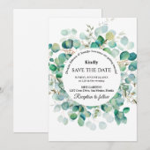 Boho Eucalyptus Groene Zomer Bruiloft Save The Date (Voorkant / Achterkant)