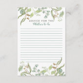 BOHO Eucalyptus Leaf Foliage Waterverf Greenery Advieskaart (Voorkant)