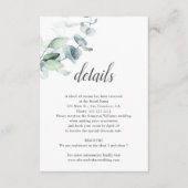 Boho Eucalyptus Leaves Wedding Details Informatiekaartje (Voorkant)