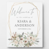 Boho Eucalyptus, Palm Beige Floral Welcome Plaque Fotoplaat (Voorkant)